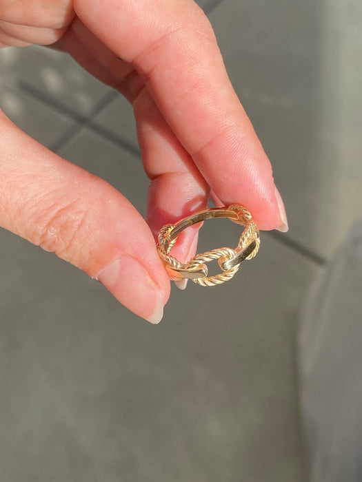 14k buckle croissant ring size 7