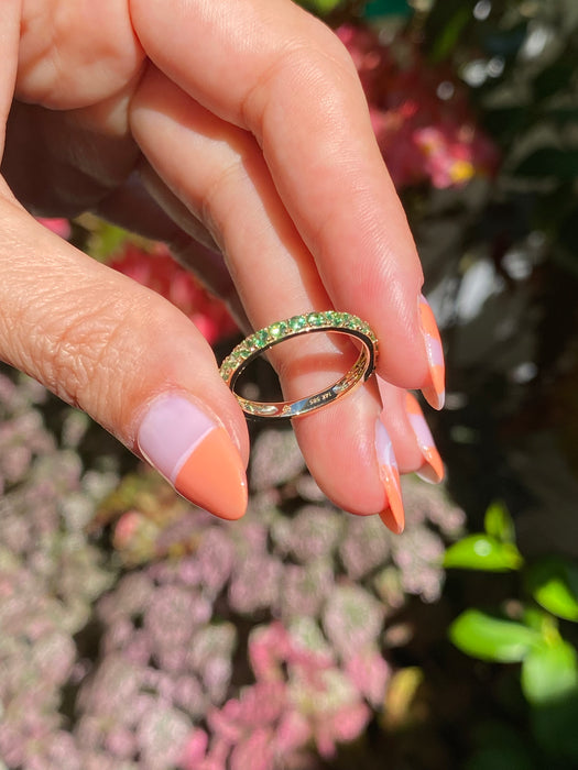 14k green garnet ring size 6.5