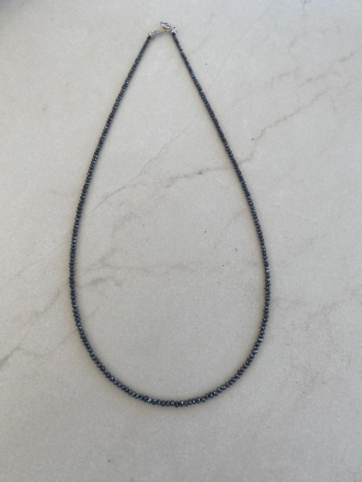 Vintage Platinum 850 Black Diamond Necklace | 15.85 Carat Natural Black Diamonds