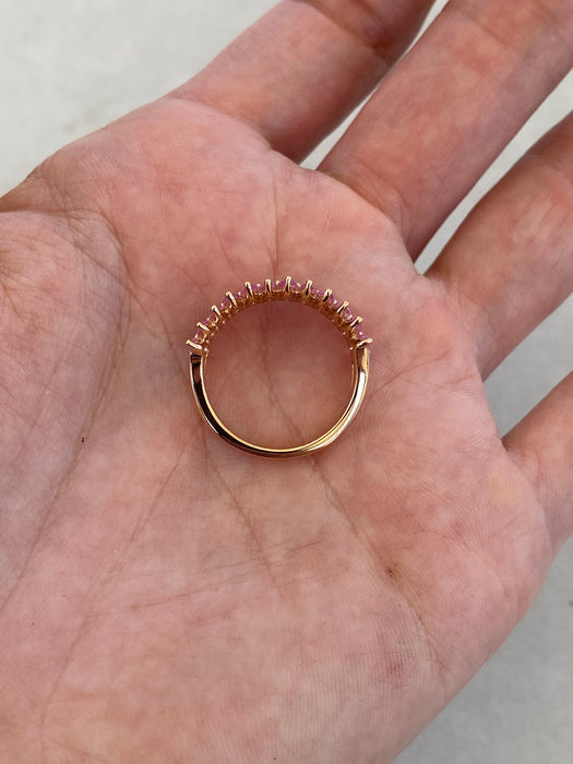Vintage 18K Rose Gold Vintage Natural Pink Sapphire Marquise Ring | 1.85 Carats