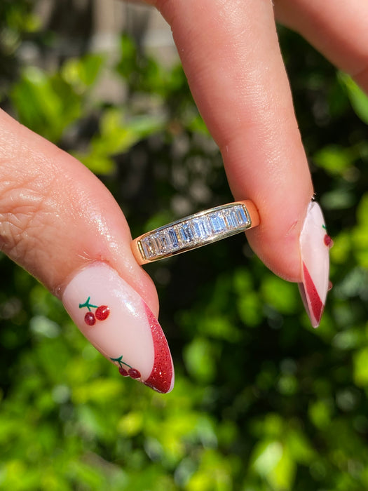 Vintage 18K Emerald Cut Diamond Ring