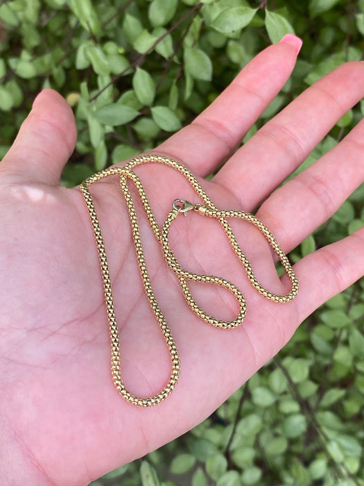 14k popcorn chain necklace