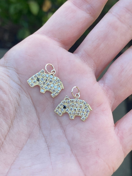 18k diamond capybara charm