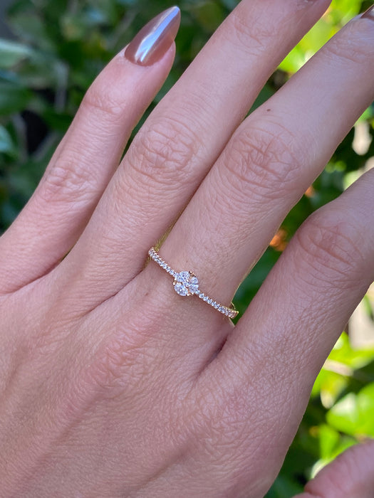 14K Rose Gold Diamond Circle Ring