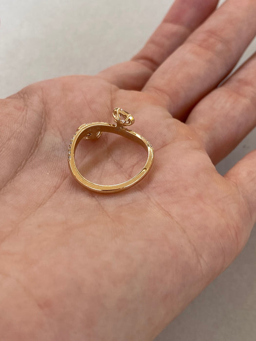 14K 1.2 TCW Wavy Lab Diamond Pavé Ring
