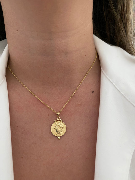 14K Gold Vintage Roman Head Bust Charm