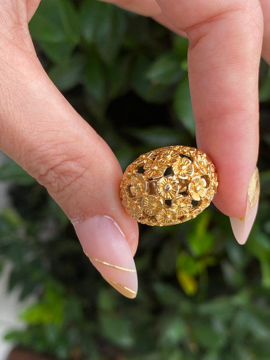 14k flower bombe ring size 5
