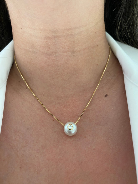 18k pearl diamond necklace