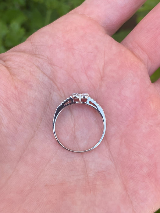 Vintage Platinum 900 Diamond Flower Ring – 0.51 TCW Natural Diamonds – Size 5.5