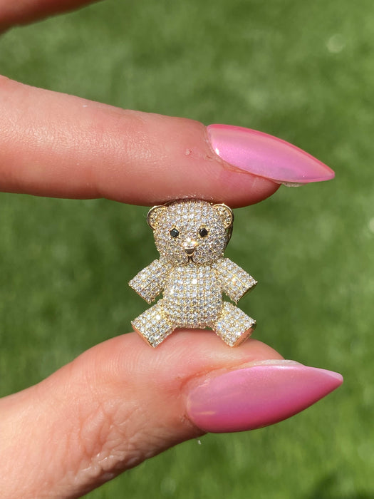 14K Gold Diamond Bear Slider Charm Pendant – 0.59 TCW Natural Diamonds