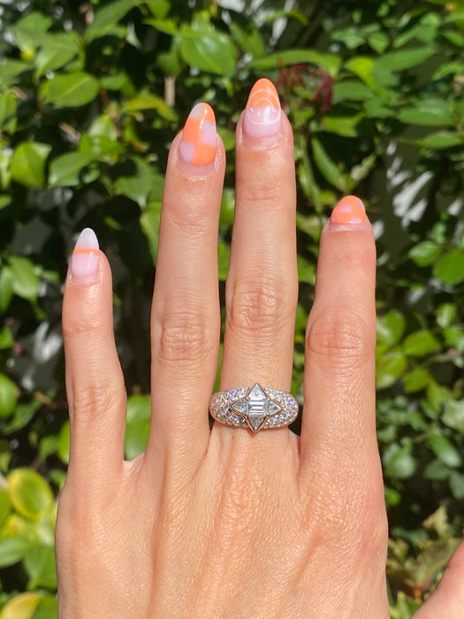 Platinum 18k diamond ring size 6.25