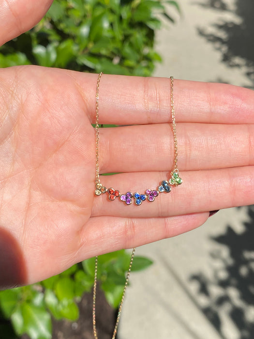 14k rainbow clover necklace