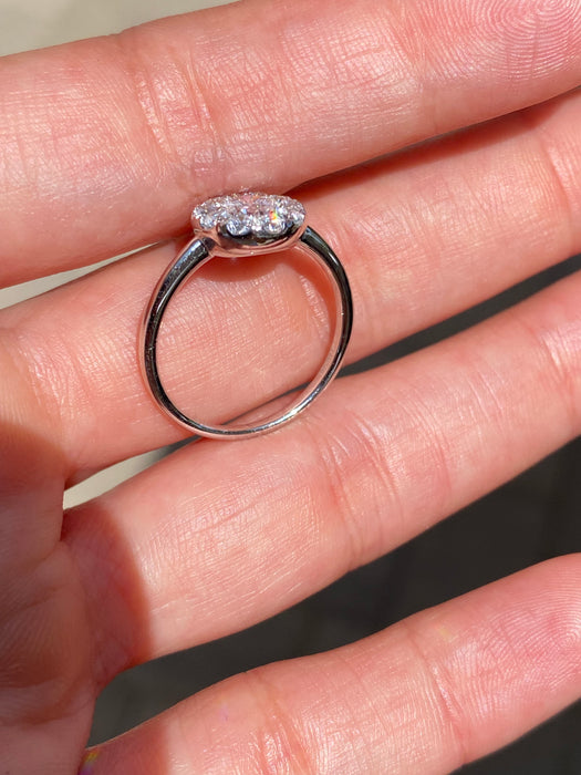 14K White Gold Lab Diamond Halo Ring