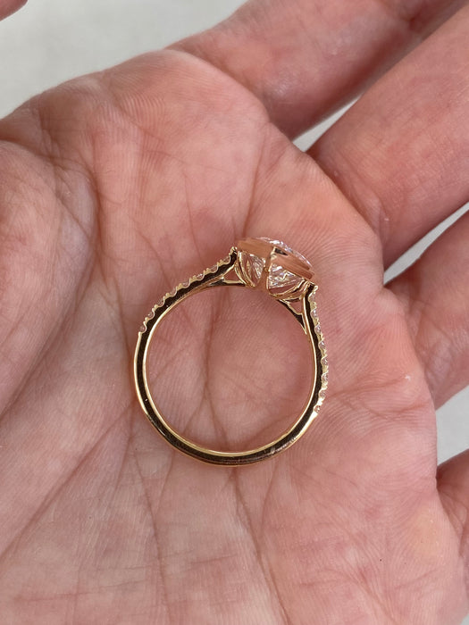 14K Gold 3.12 Carat Step-Cut Pear Lab Diamond Ring