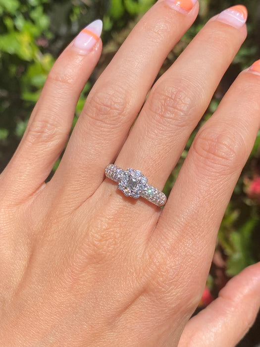 Platinum 900 diamond ring size 7.75