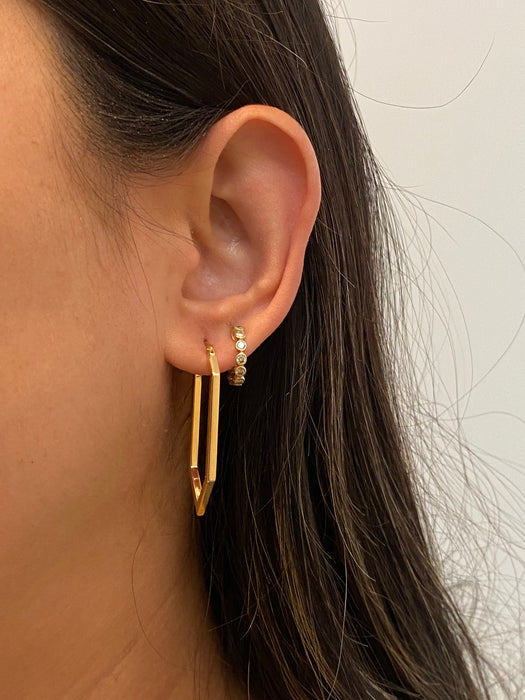 14k pointed geometric hoop earrings