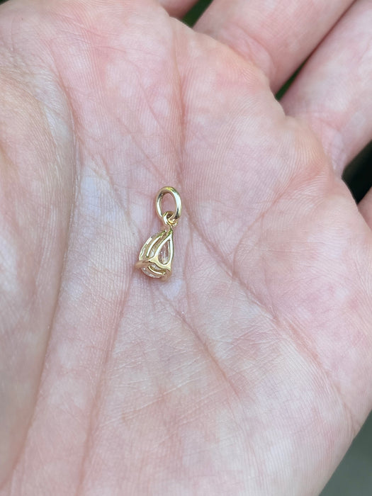 14k 1.04 tcw lab pear diamond pendant