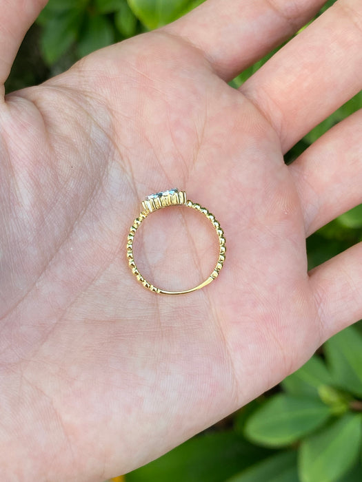 18k diamond heart baguette ring size 6.25