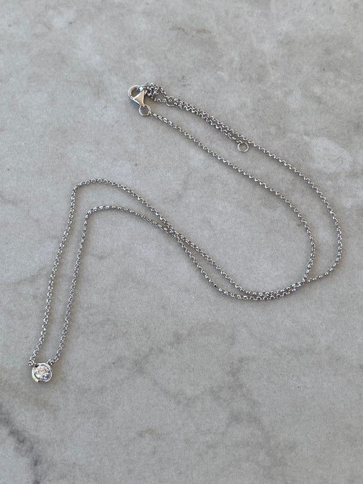 14K White Gold Lab Diamond Necklace