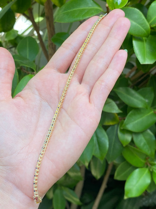 14k blue sapphire diamond bracelet 6.75”