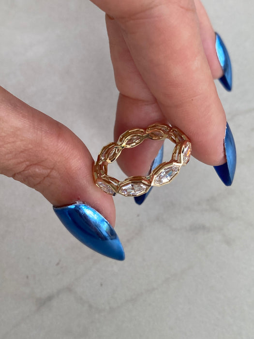 14K Step-Cut Marquise Lab Diamond Eternity Ring