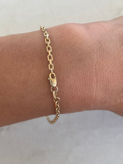Vintage Solid 14K Mini Biker Link Bracelet