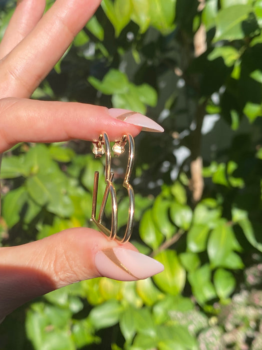14k heart hoop earrings