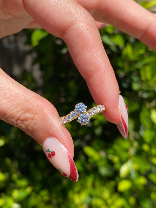 Vintage 18K Gold Natural Diamond Bypass Ring | 1.06 CTW Diamonds