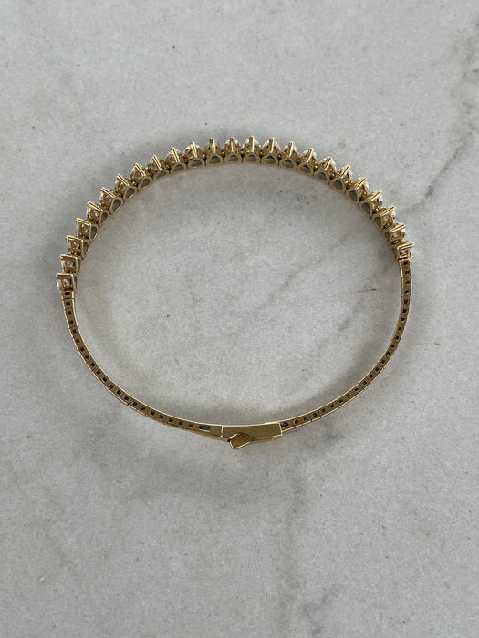 14K Flexible Pear Lab Diamond Bangle Bracelet – 5 CTW
