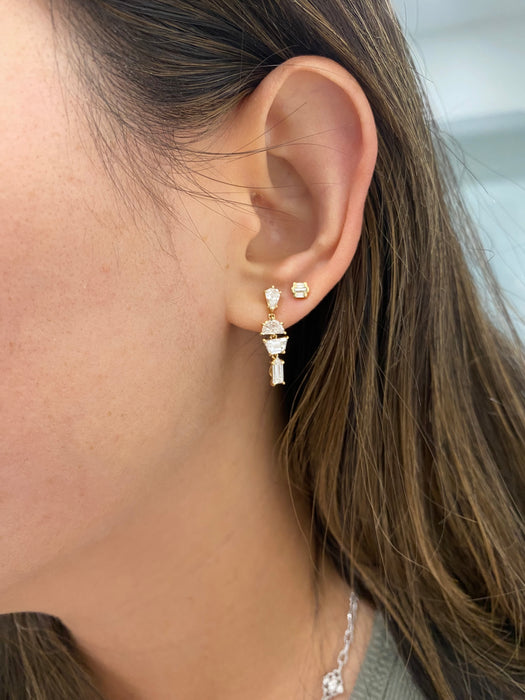 14K Lab Diamond Articulated Drop Earrings – 2.40 CTW