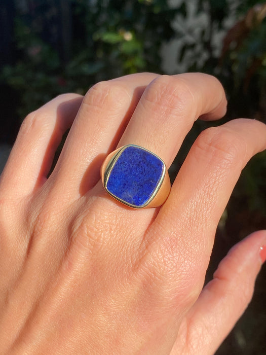 14k lapis lazuli signet ring size 9.25