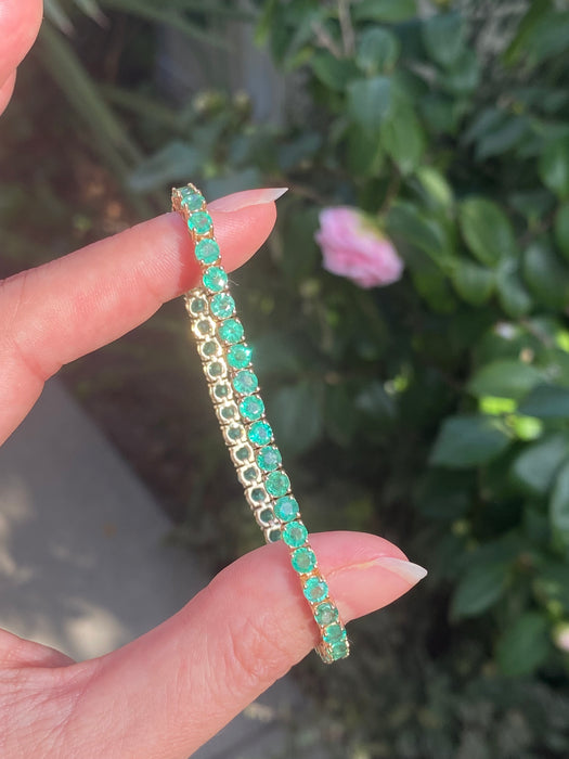 14k emerald tennis bracelet 7”