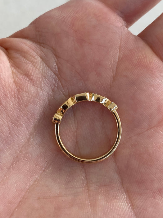 14K Gold Mixed Shape Bezel Set Lab Diamond Ring