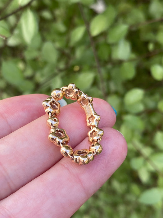 18k rose gold flower flexible ring size 7