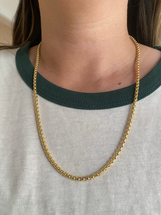 14K Gold Venetian Box Chain Necklace – 22”