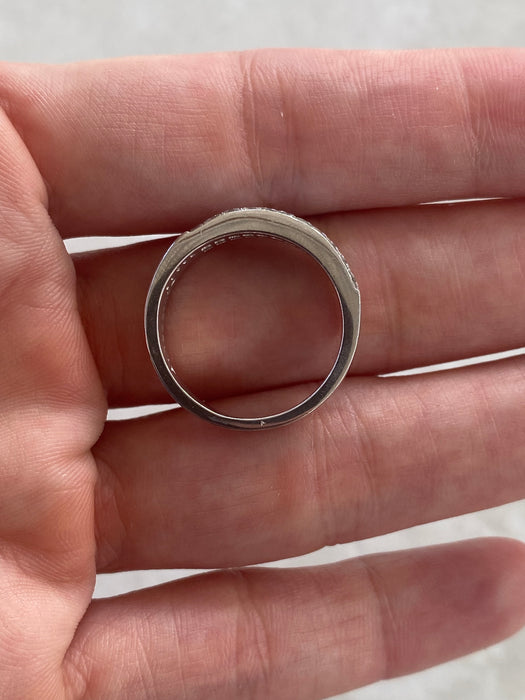 Vintage Platinum Invisible Set Diamond Ring -0.88 TCW