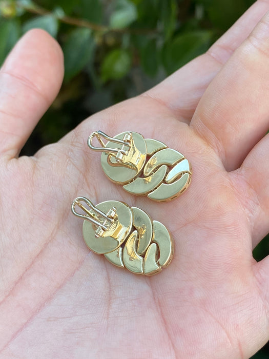 14k curb link earrings