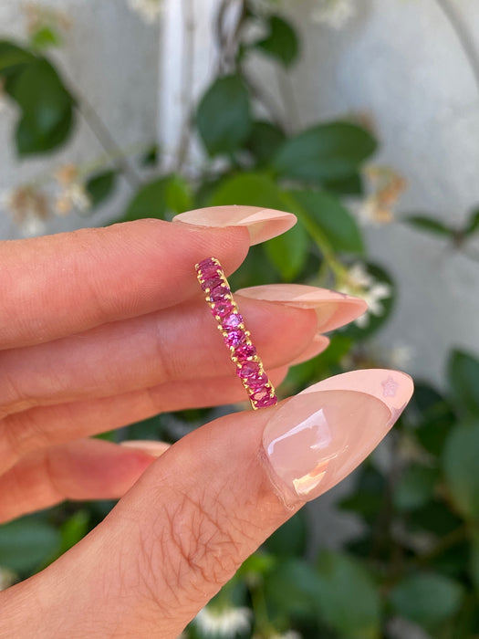 14k Gold Half Eternity Pear Ruby Ring