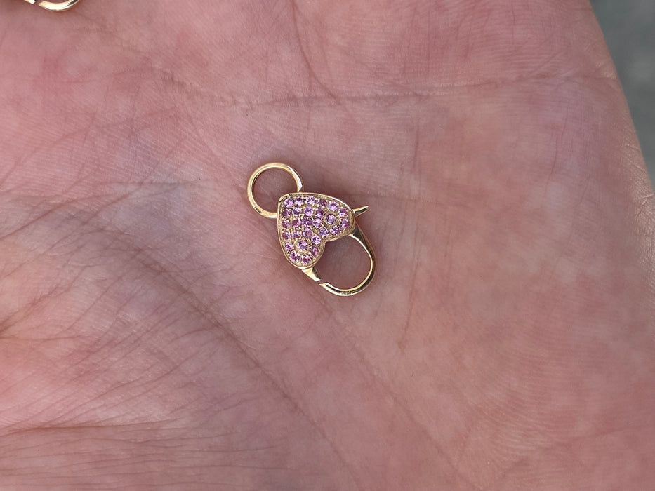 14K Gold Gemstone Clasps & Connectors – Diamond, Ruby, Sapphire, Emerald Carabiners & Heart Links