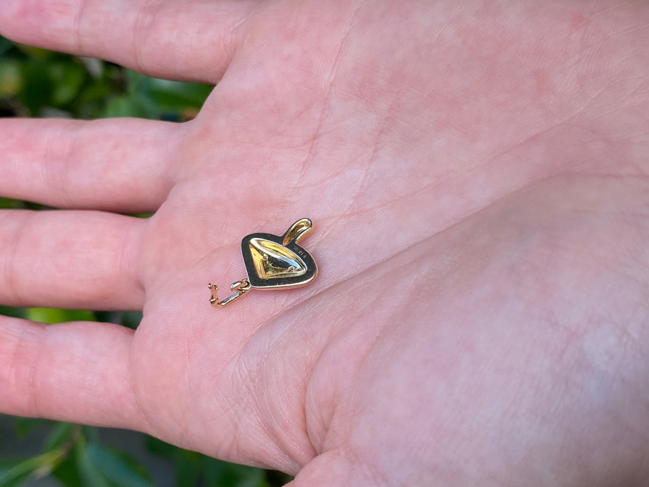 14k red enamel diamond mushroom charm