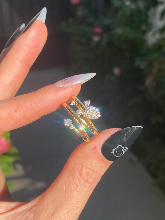 18k diamond triple bypass constellation ring by penny preville size 6.5