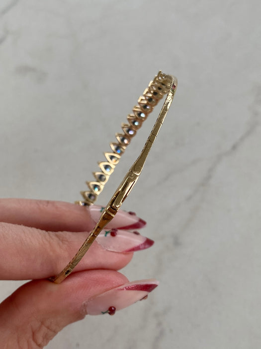 14K Flexible Pear Lab Diamond Bangle Bracelet – 5 CTW