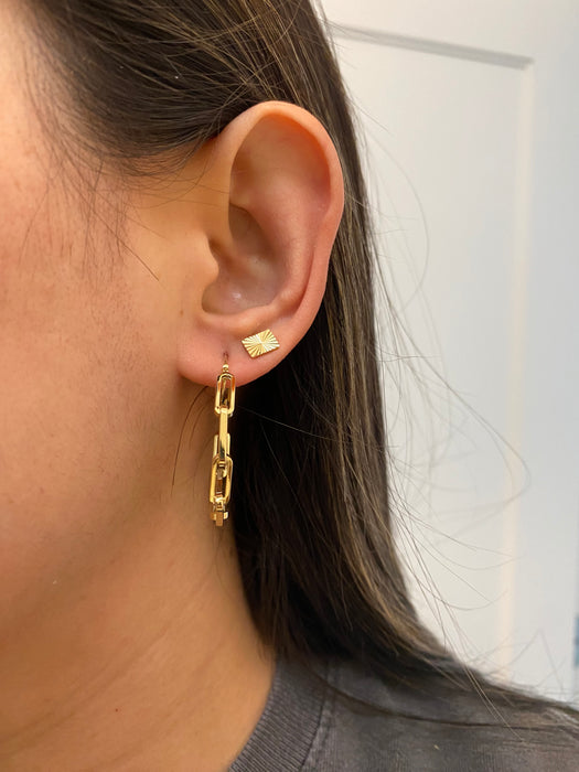 14k paperclip hoop earrings