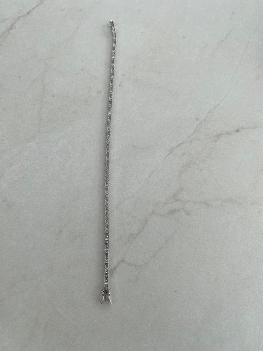 Platinum 900 Natural 2 Carat Diamond Tennis Bracelet | 7”