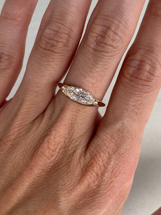 14K East-West Oval 1.22 Carat Lab Diamond Ring