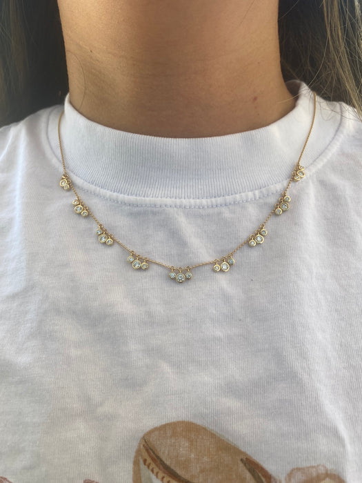 14K 1.5 TCW Lab Diamond Station Necklace