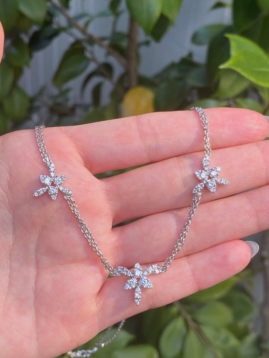 18k white gold 1 carat diamond necklace 16.25”