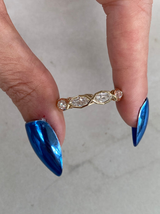 14K Step-Cut Marquise Lab Diamond Eternity Ring