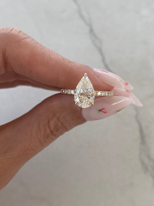 14K 2.02ct Pear Lab Diamond Ring