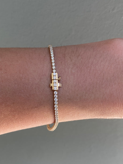 14K 2 Carat Lab Diamond Tennis Bracelet